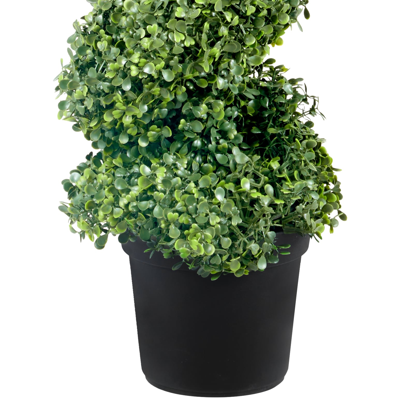 Artificial Boxwood Spiral Topiary Tower Decorative Plant Set_voghion.com